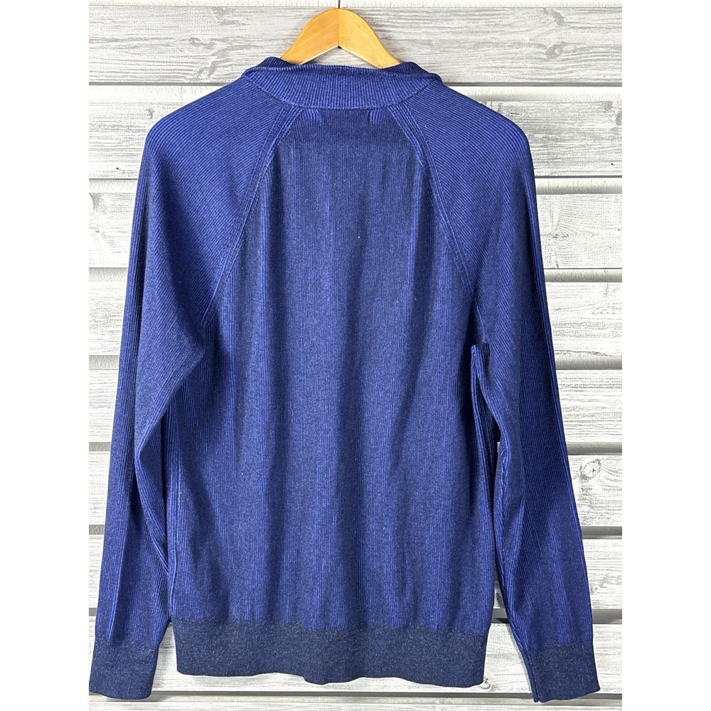 Banana Republic Sweater Mens M Blue 1/4 Zip Long Sleeve Supima Cotton NEW - Picture 5 of 7